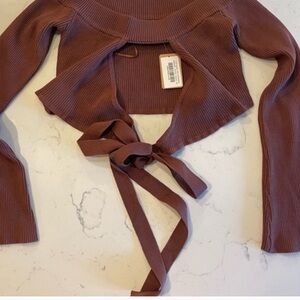 Trendy Brown Ribbed Crop Top